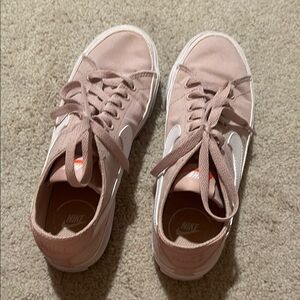Dusty Pink Canvas Low-Top Sneakers with White Soles